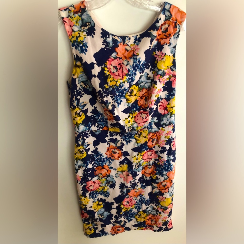 THE LIMITED Blue & Yellow Floral Sleeveless Dress  Size 8